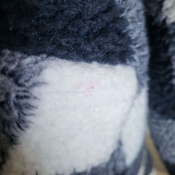 Steve Madden Navy & White Buffalo Plaid Convertible Hooded Teddy Coat Women M - Picture 15 of 16